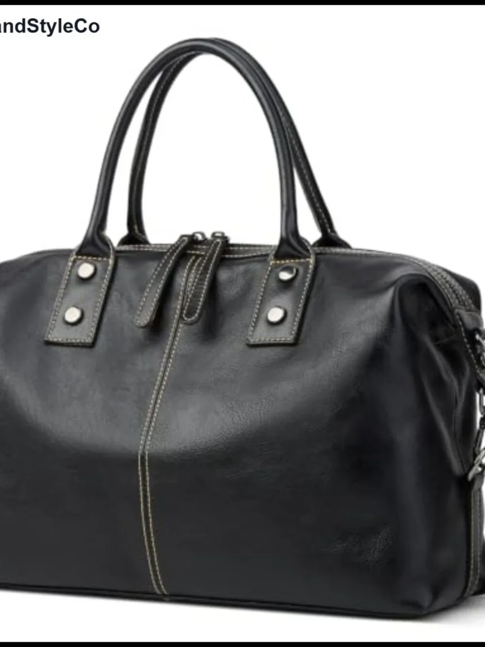 Genuine Leather Satchel Tote Bag Shoulder Handbag with Top Handle